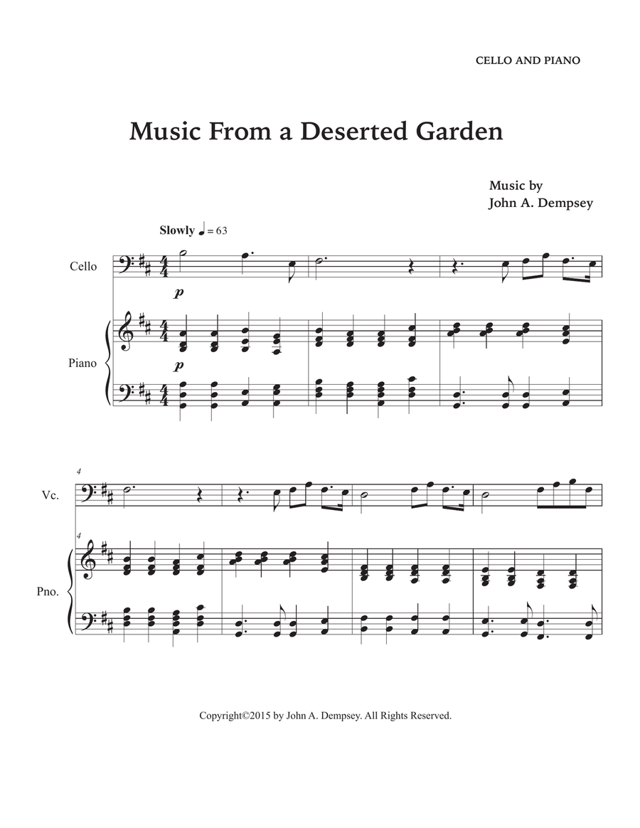 Music From a Deserted Garden (Cello and Piano) Piano scores gallery preview page 5