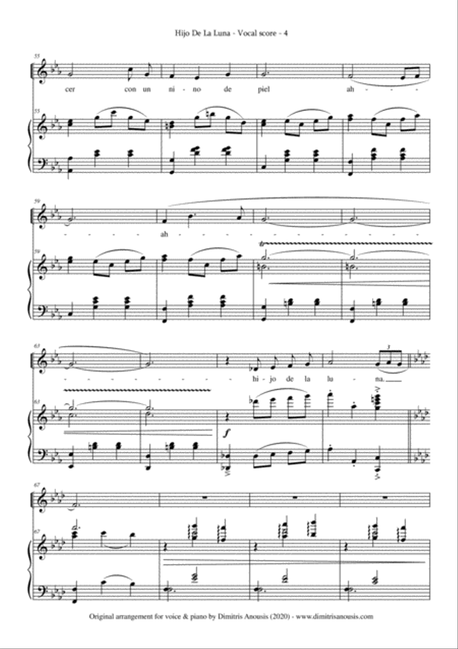 Hijo De La Luna Soprano Voice scores gallery preview page 6