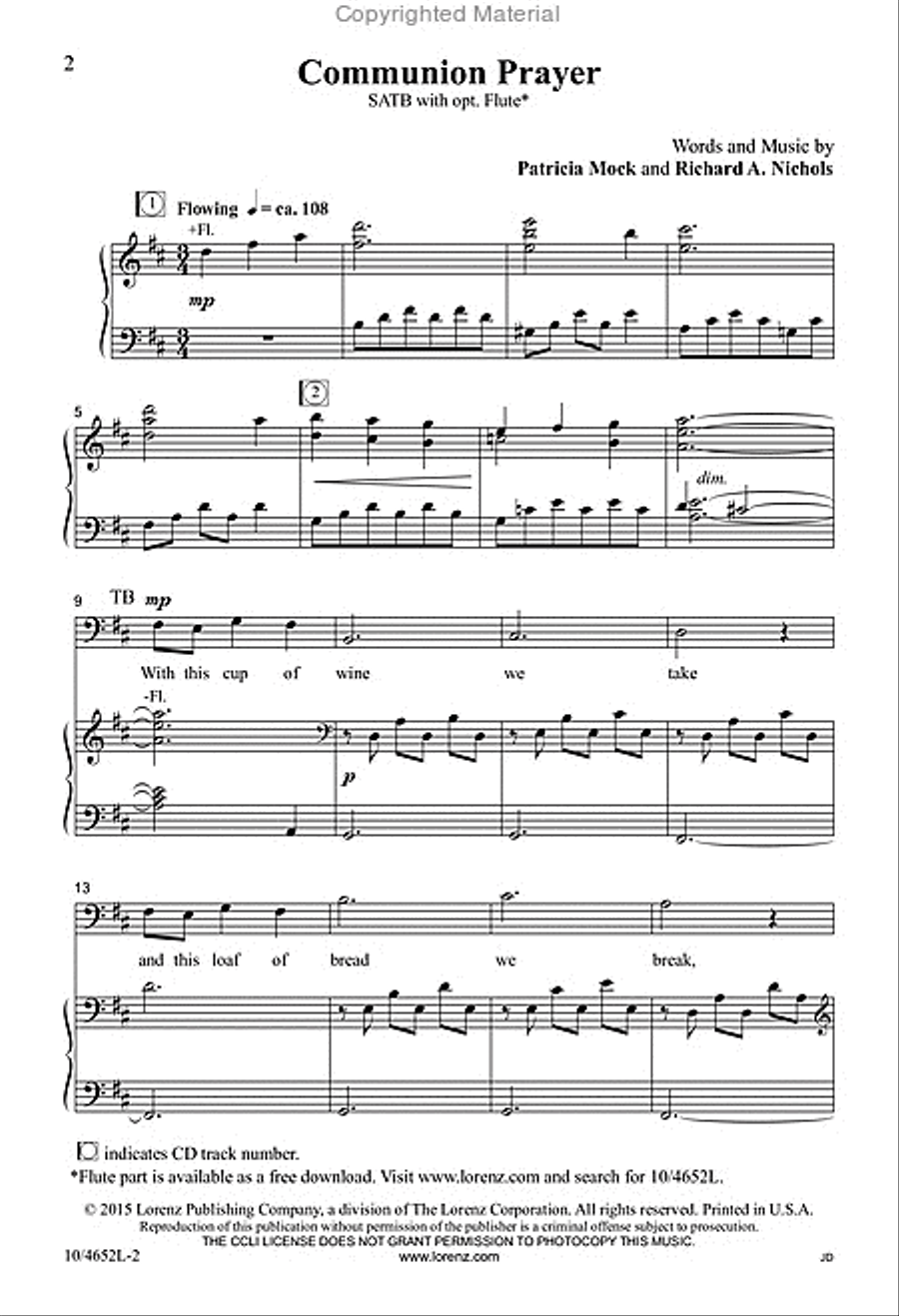 Communion Prayer 4-Part scores gallery preview page 2
