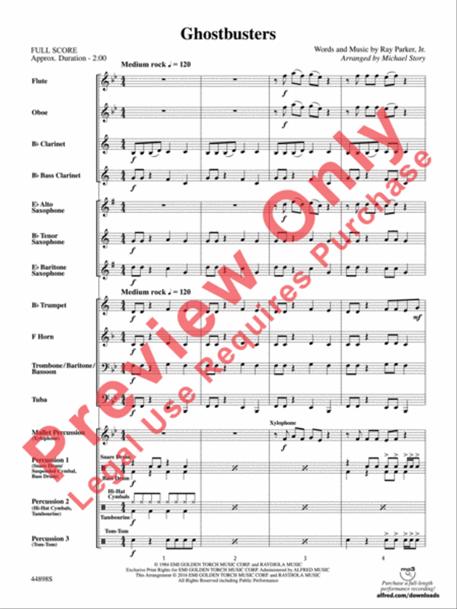 Ghostbusters (from Ghostbusters) Concert Band scores gallery preview page 4