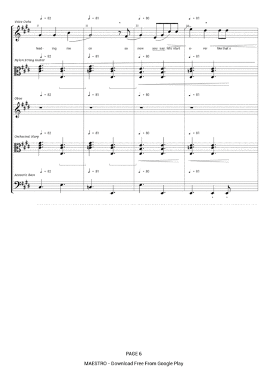 piano arrangement of a song of mine Large Ensemble scores gallery preview page 6