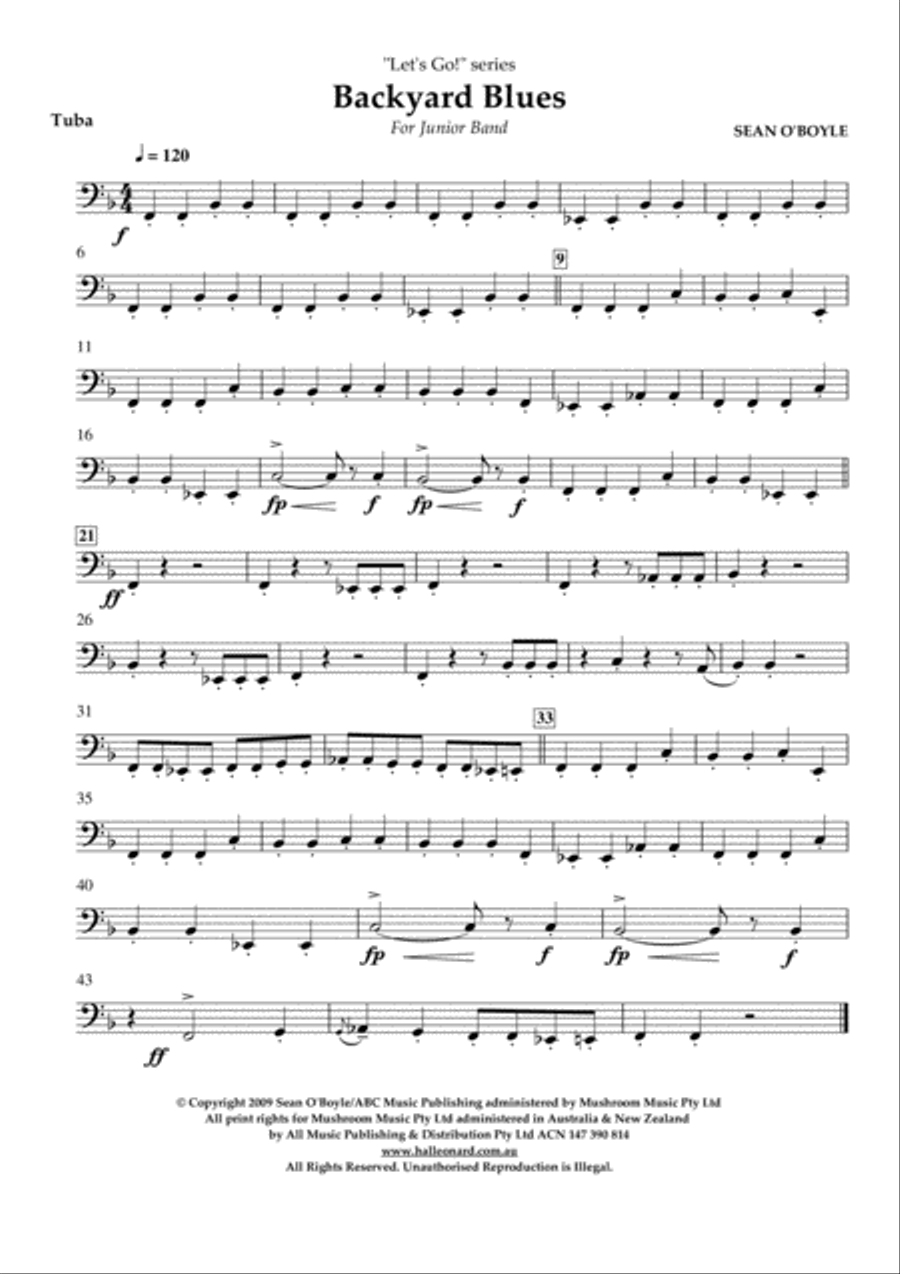 Backyard Blues - Tuba Concert Band scores gallery preview page 1