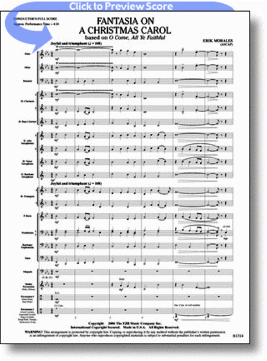 Fantasia on a Christmas Carol Concert Band scores gallery preview page 1