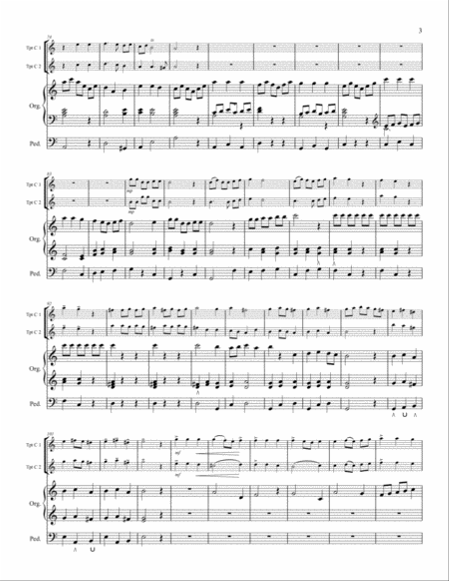 Albinoni Concerto in C Major Opus 7, Number 2 - Two Trumpets and Organ Trumpet Duet scores gallery preview page 4