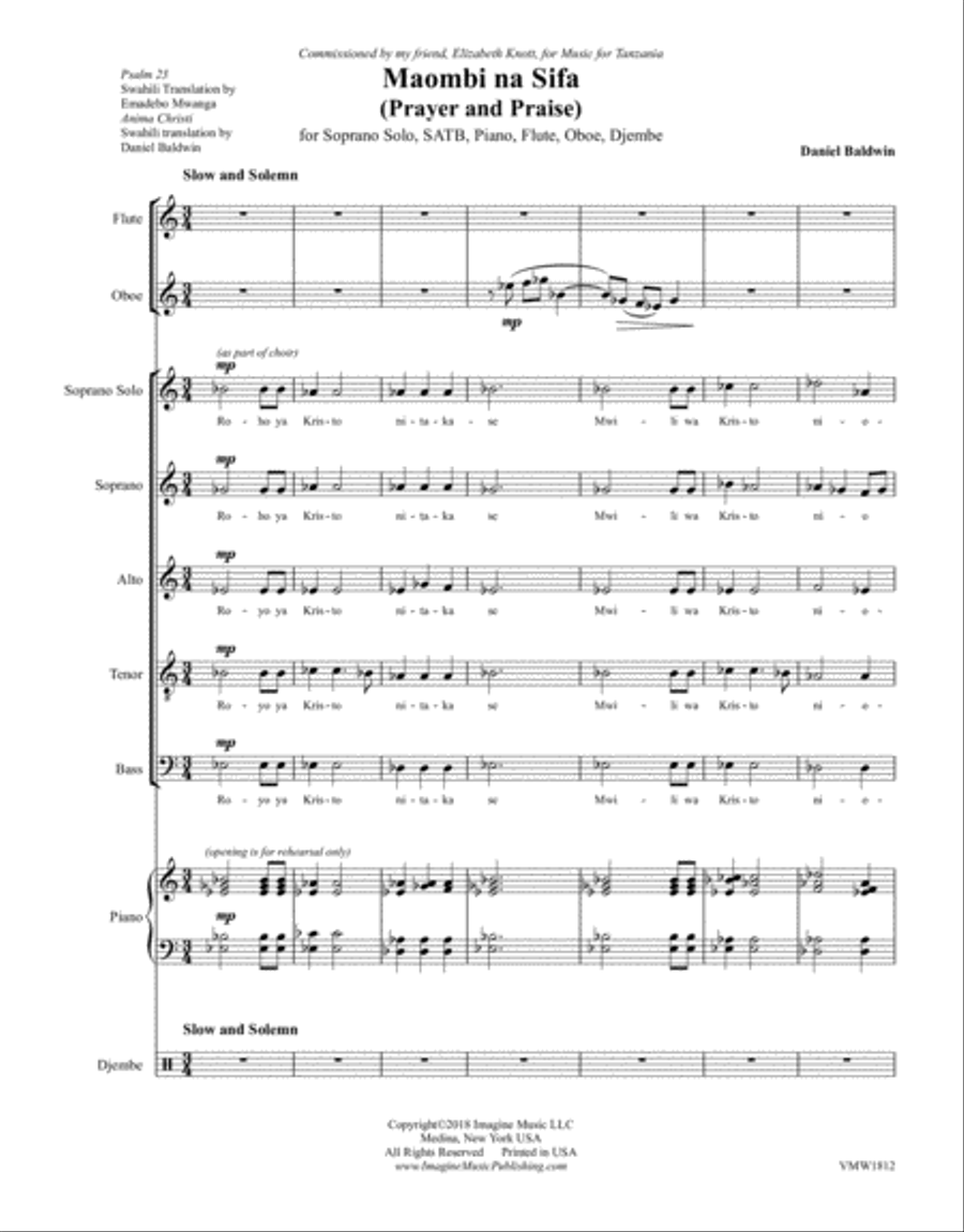 Maombi na Sifa (Prayer and Praise) 4-Part scores gallery preview page 5