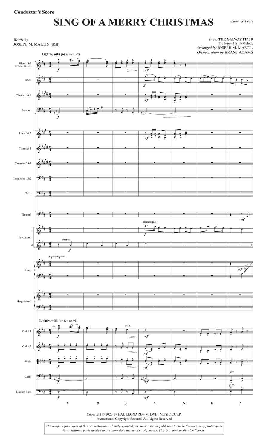 Sing of a Merry Christmas (Full Orchestra) - Score