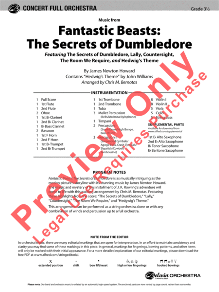 Fantastic Beasts -- The Secrets of Dumbledore Full Orchestra scores gallery preview page 2