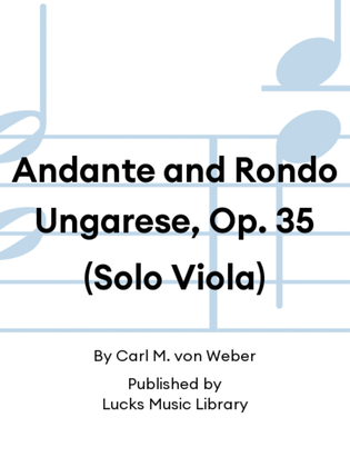 Book cover for Andante and Rondo Ungarese, Op. 35 (Solo Viola)