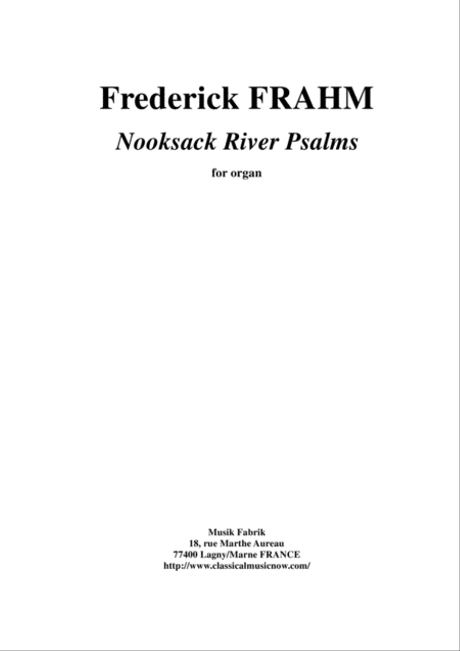 Frederick Frahm: Nooksack River Psalms for organ Organ Solo scores gallery preview page 1