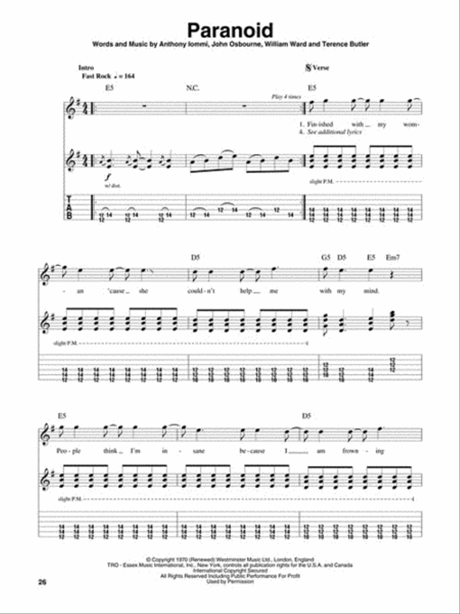 Black Sabbath Black Sabbath Guitar Tablature scores gallery preview page 4