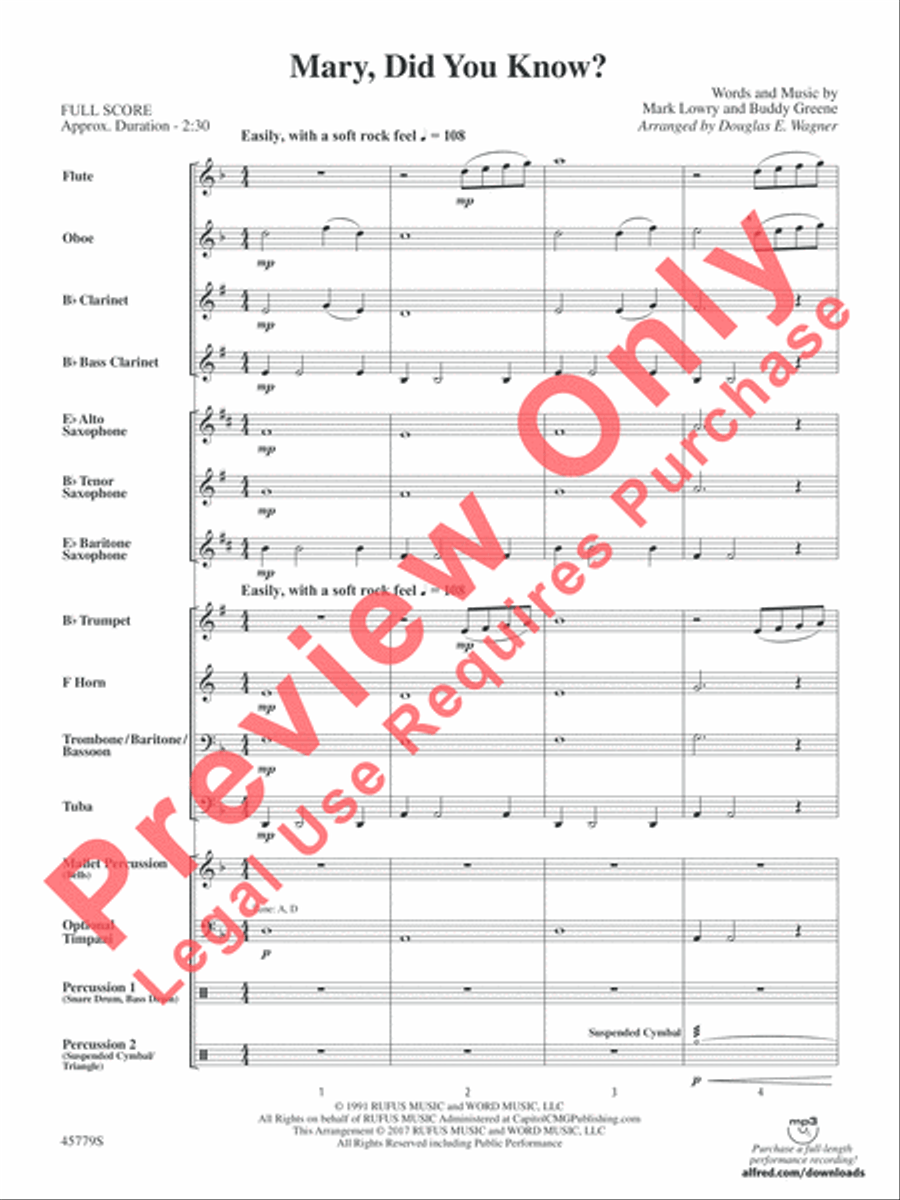 Mary, Did You Know? Concert Band scores gallery preview page 3