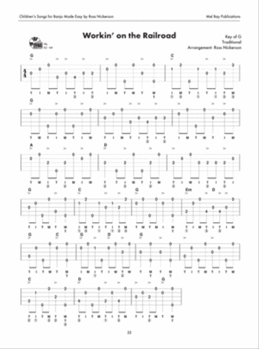 Children's Songs for Banjo Made Easy 5-String Banjo scores gallery preview page 4