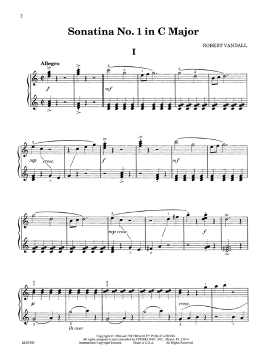Vandall Sonatinas Piano Solo scores gallery preview page 3