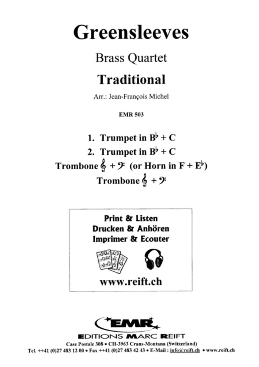Greensleeves Greensleeves Brass Quartet scores gallery preview page 5