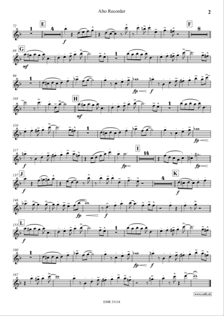 Four Golden Bells Alto Recorder scores gallery preview page 3