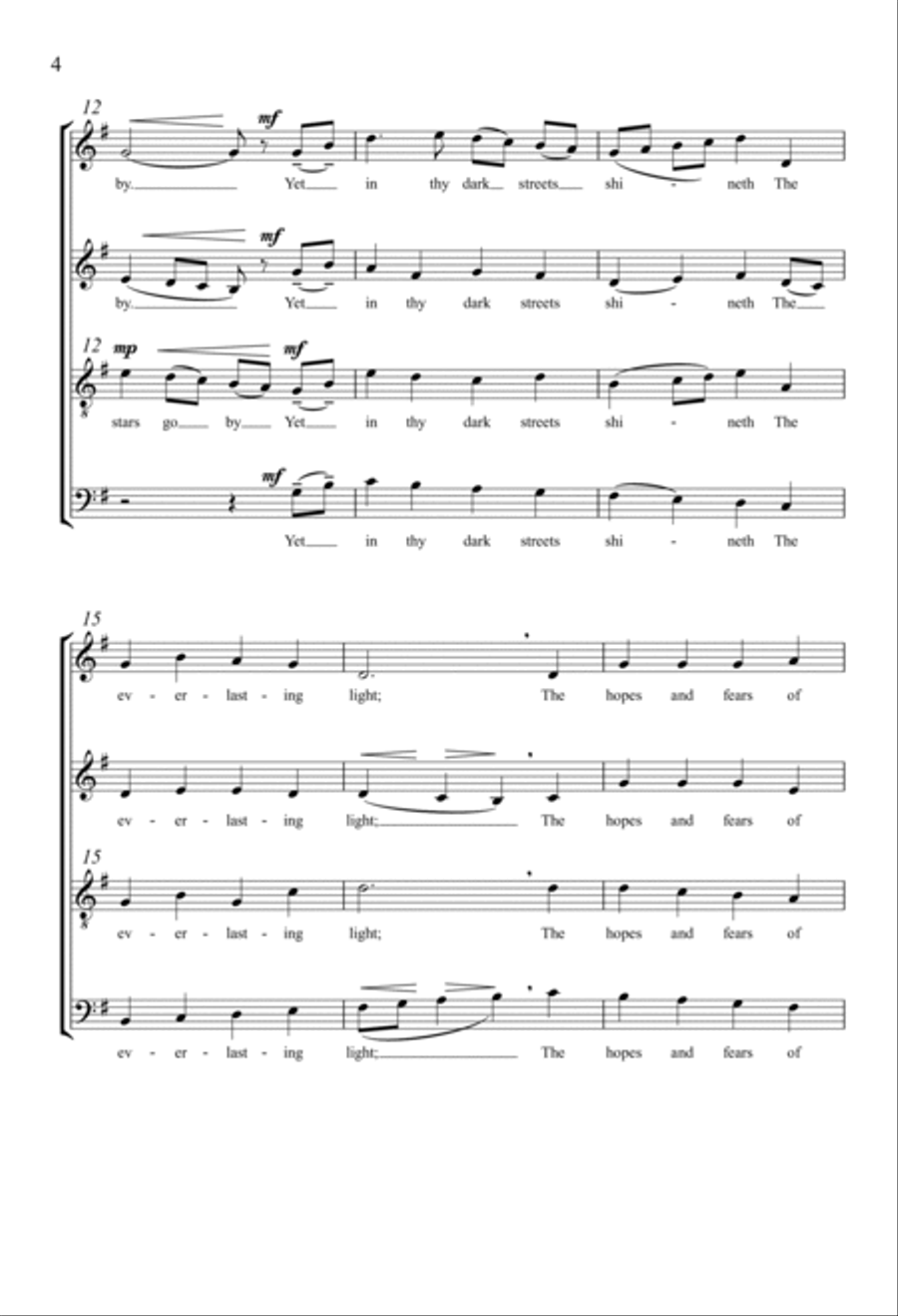 O Little Town Of Bethlehem 4-Part scores gallery preview page 2