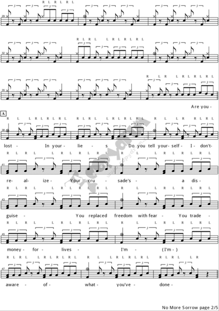 No More Sorrow Drum Set scores gallery preview page 2