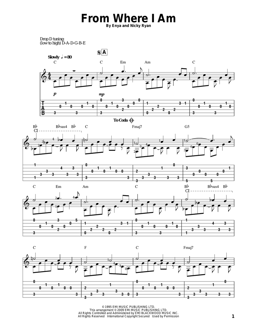 From Where I Am Acoustic Guitar scores gallery preview page 1
