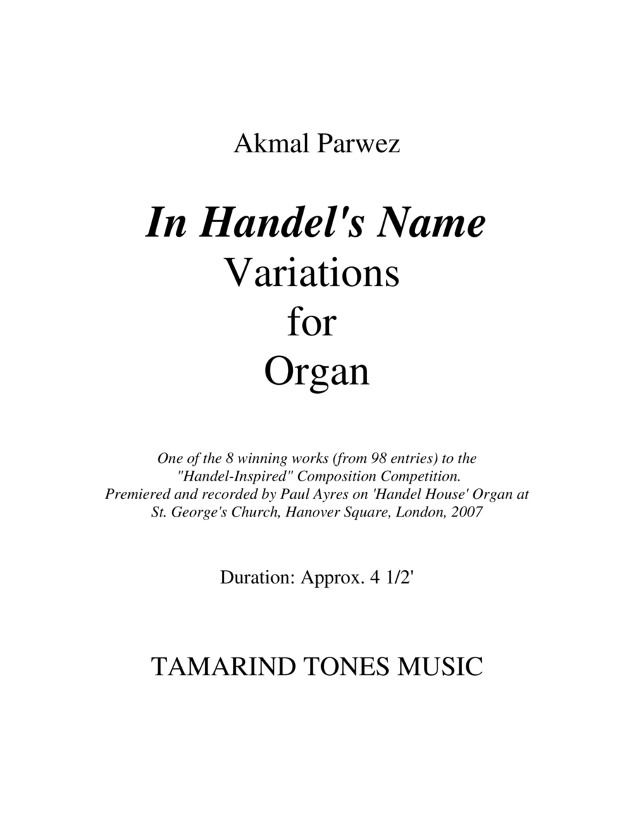 In Handel's Name for Organ image number null