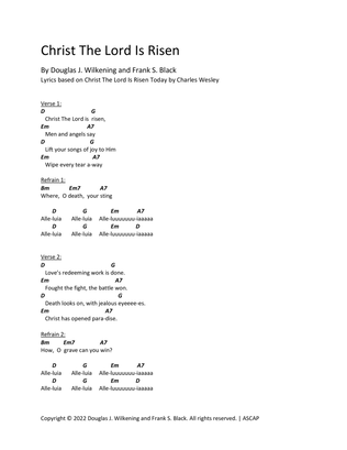 Christ The Lord Is Risen - Lyrics with Chords