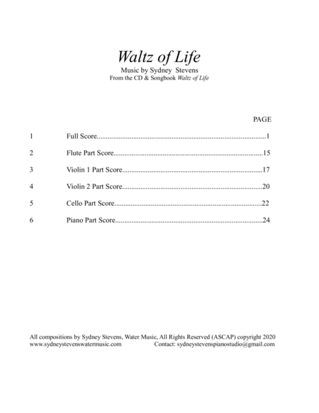 "Waltz of Life" - (With part scores) image number null