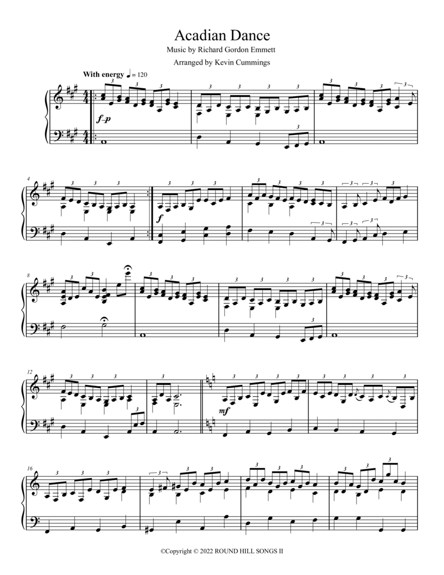 Acadian Dance Piano Solo scores gallery preview page 1