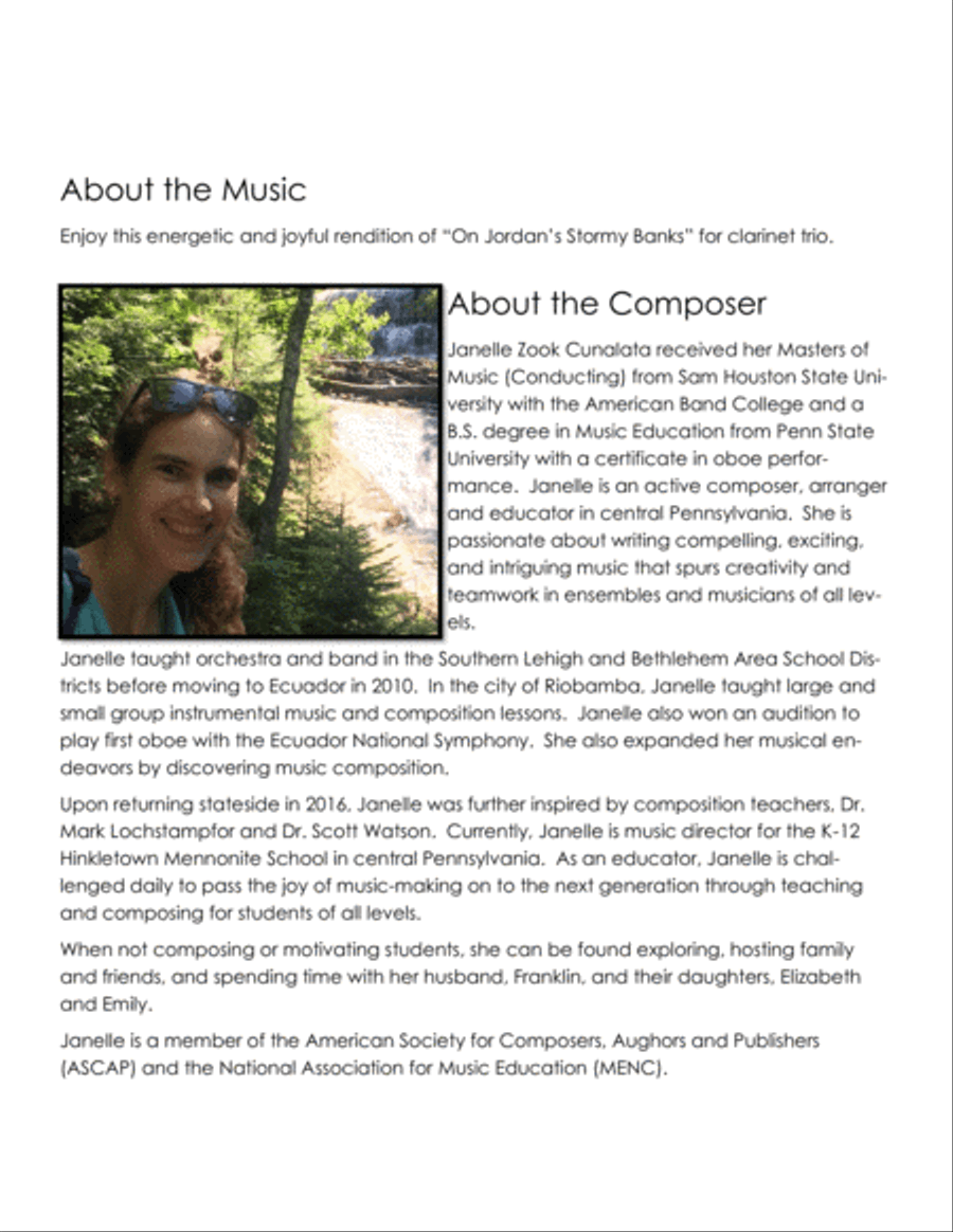 On Jordan's Stormy Banks (Clarinet Trio) Clarinet Trio scores gallery preview page 3