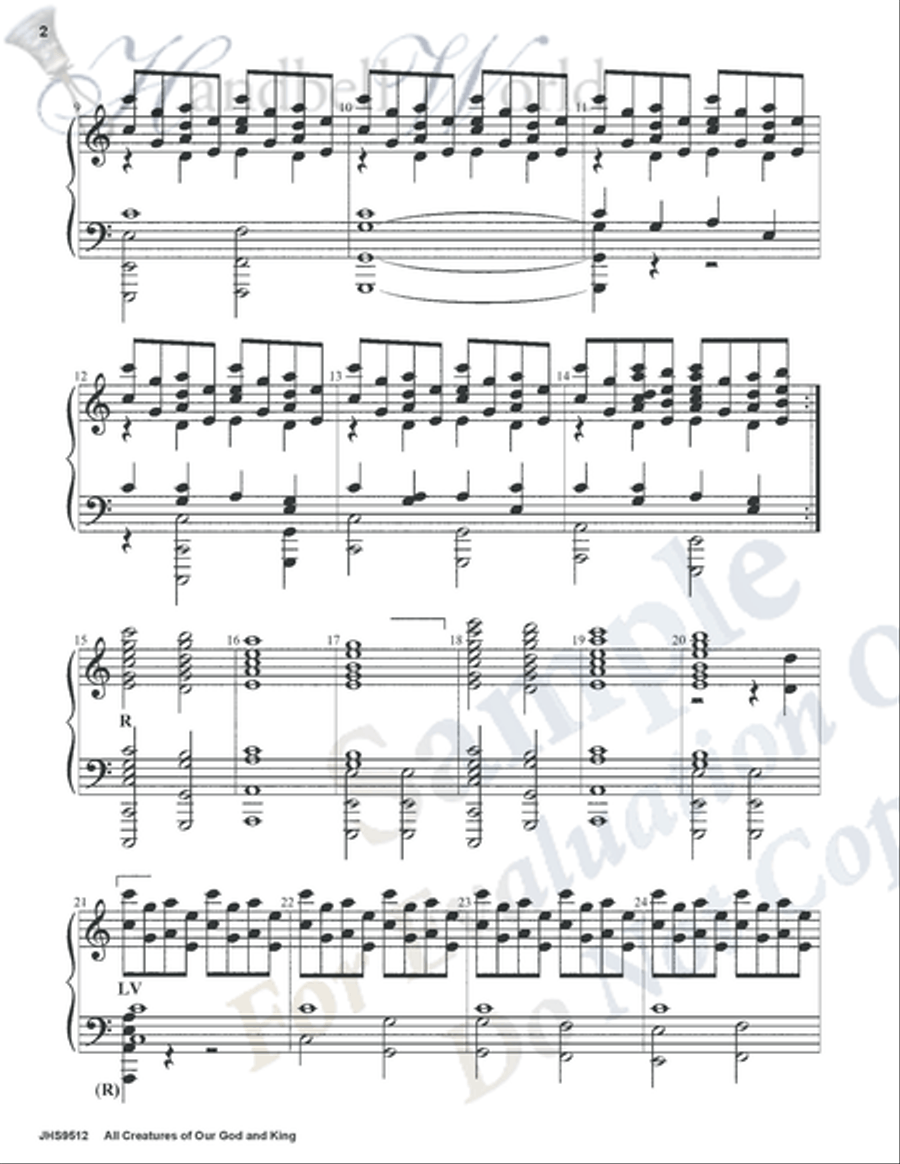 All Creatures of Our God and King Handbell Choir scores gallery preview page 2