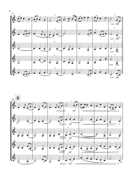 Thaxted (hymn tune based on excerpt from "Jupiter" from The Planets) (Bb) (Euphonium Quintet) (Trebl image number null