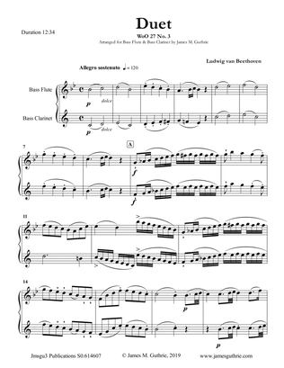 Beethoven: Duet WoO 27 No. 3 for Bass Flute & Bass Clarinet