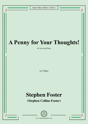 Book cover for S. Foster-A Penny for Your Thoughts!,in E Major