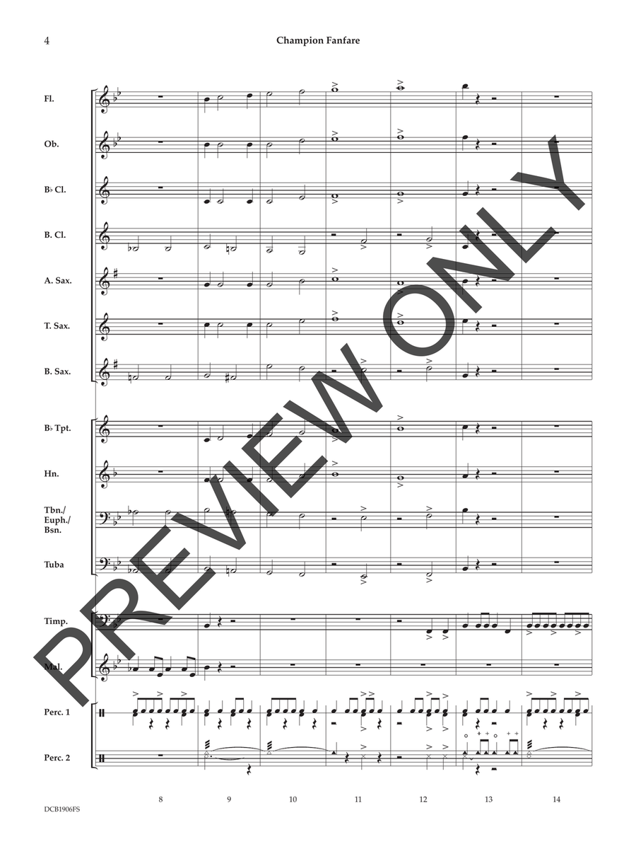 Champion Fanfare Champion Fanfare Concert Band scores gallery preview page 5