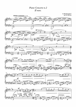 Book cover for S. Rachmaninov - Piano Concerto n.2 in c minor - 2nd movement - Transcription for piano solo