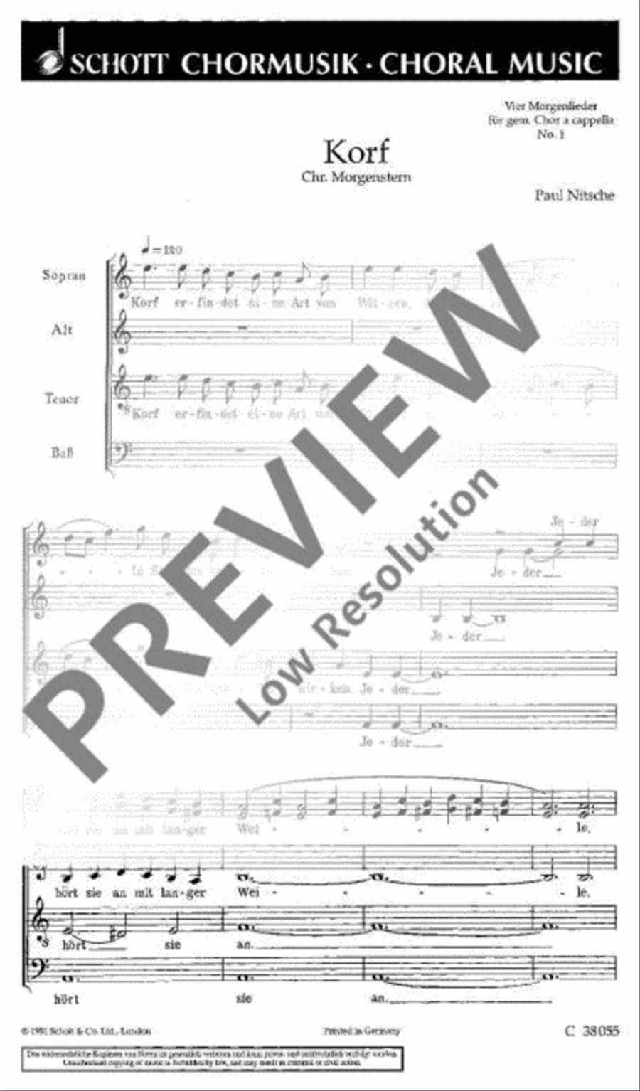 Vier Morgensternlieder Vier Morgensternlieder 4-Part scores gallery preview page 2