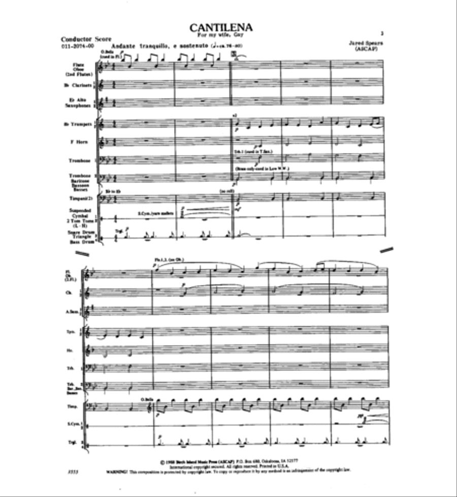 Cantilena Concert Band scores gallery preview page 4