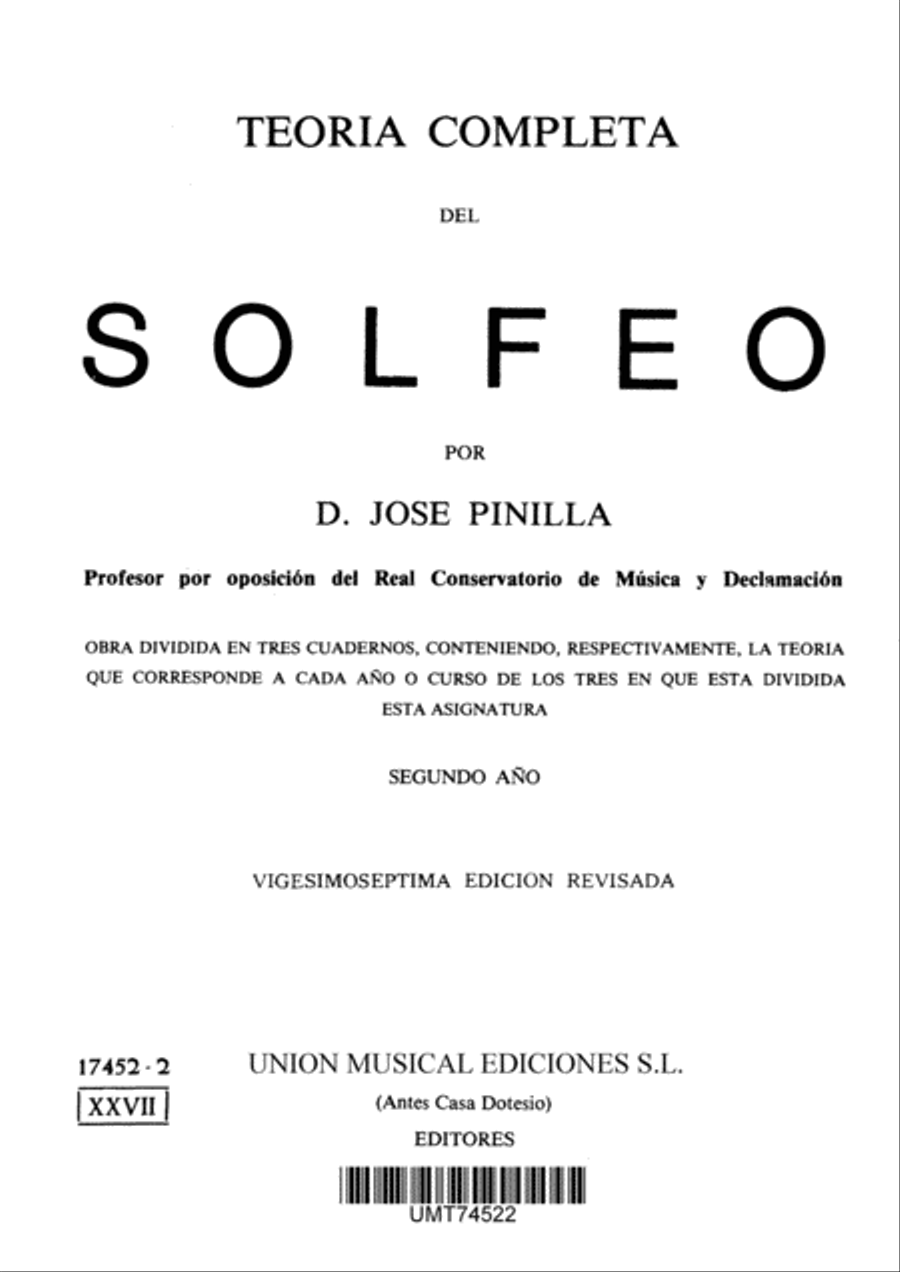 Teoria Completa Del Solfeo Ii School and Community scores gallery preview page 1