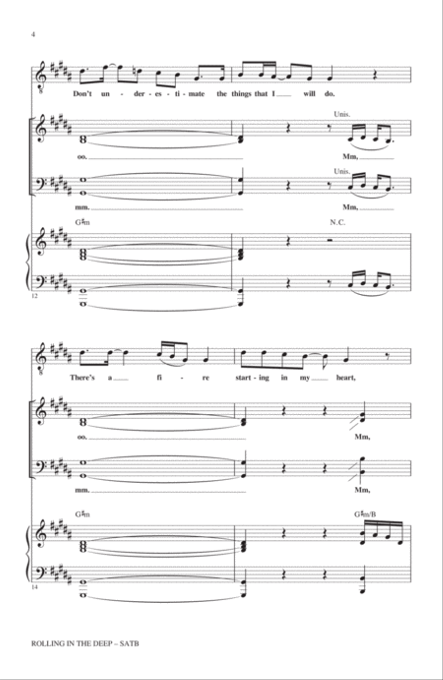 Rolling In The Deep 4-Part scores gallery preview page 3