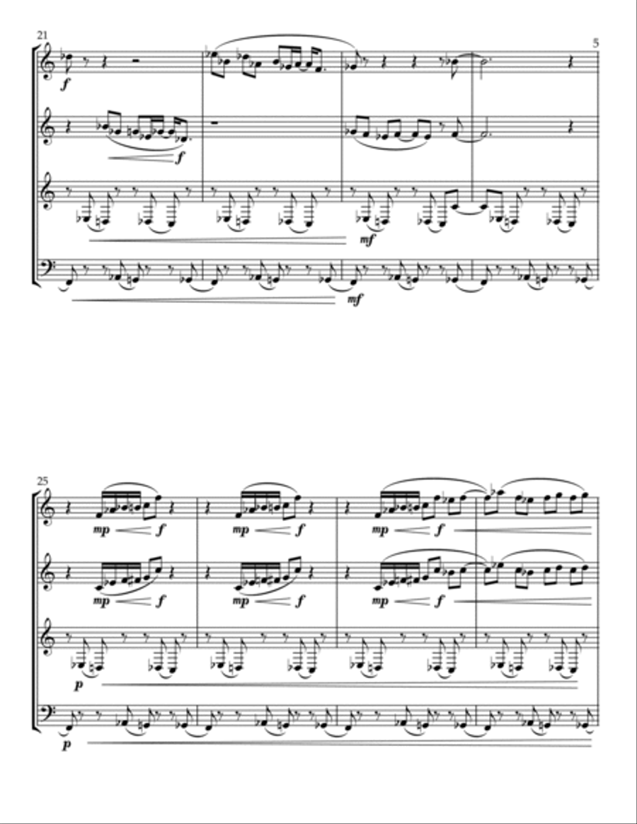 Excursion No. 6-Turnaround for Saxophone Quartet Saxophone Quartet scores gallery preview page 5