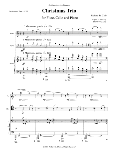 Christmas Trio (1970) for Flute, Cello and Piano [Score and Parts] image number null