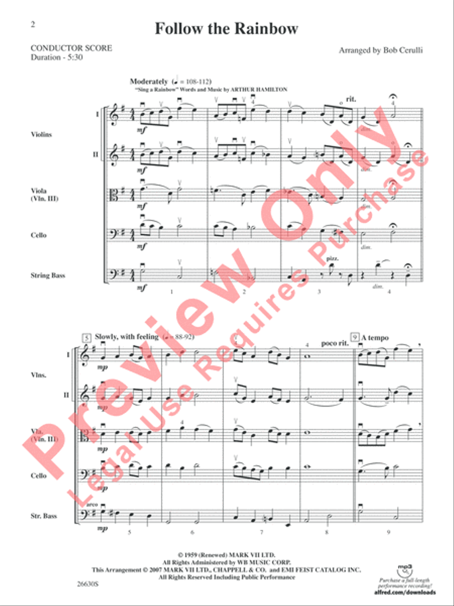 Follow the Rainbow Follow the Rainbow String Orchestra scores gallery preview page 3