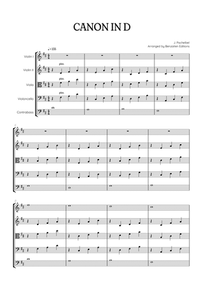 Pachelbel Canon in D • strings quintet sheet music
