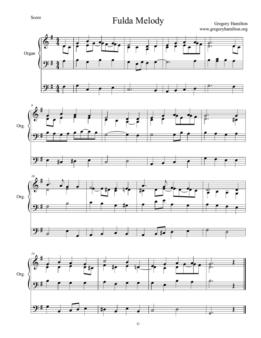 Fulda Melody -O Jesus We Adore Thee - Alternative Harmonization Fulda Melody -O Jesus We Adore Thee - Alternative Harmonization Organ Solo scores gallery preview page 1