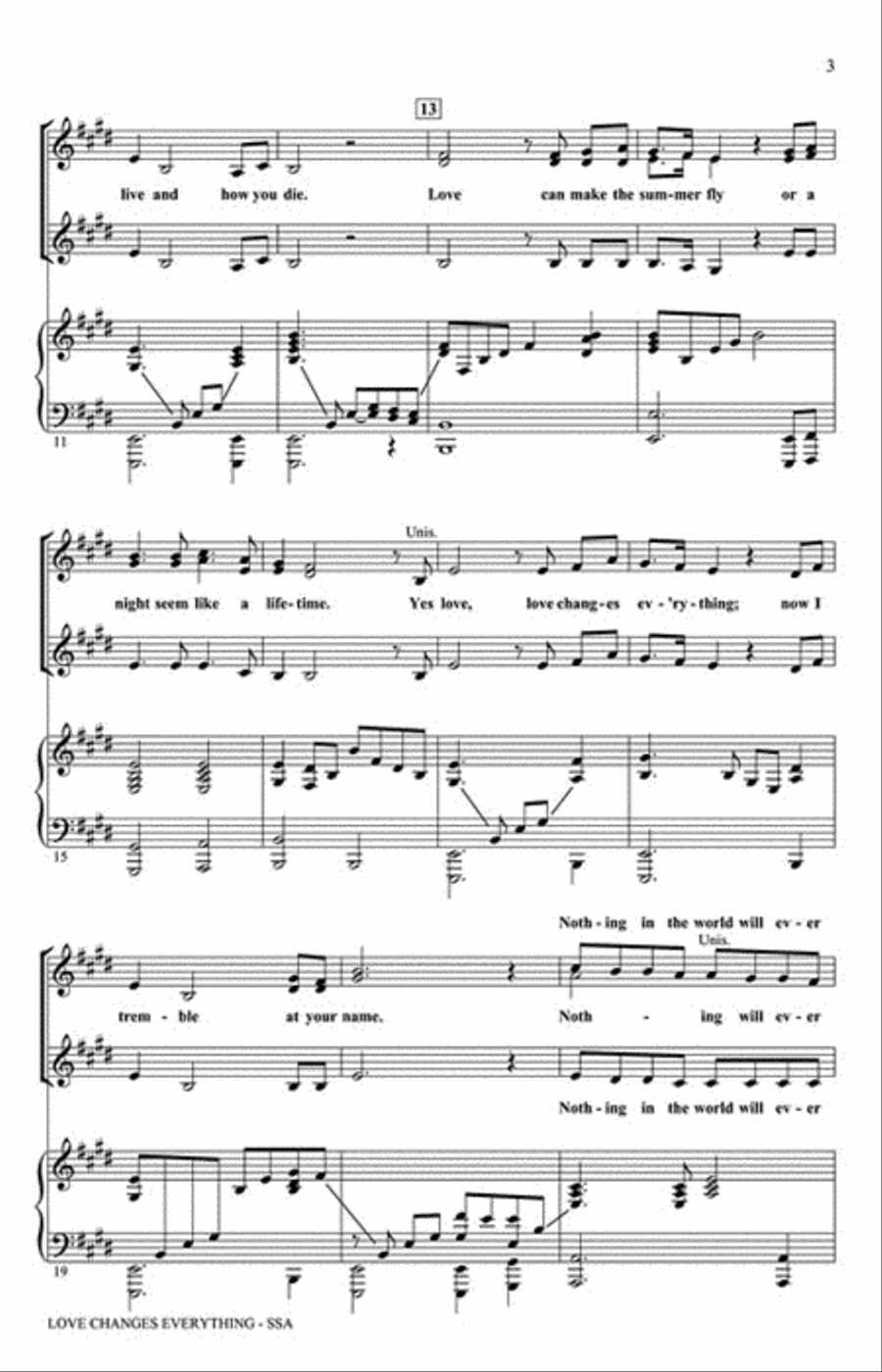 Love Changes Everything SSA scores gallery preview page 3