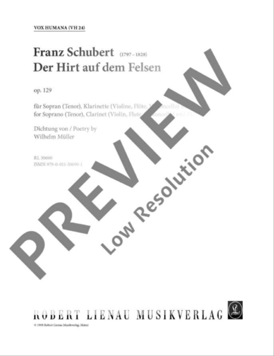 Der Hirt auf dem Felsen Clarinet scores gallery preview page 2