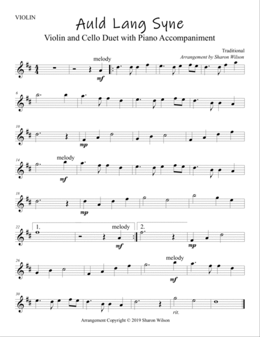 Holiday Classics (A Collection of 10 Easy Violin and Cello Duets with Piano Accompaniment) Piano Trio scores gallery preview page 4