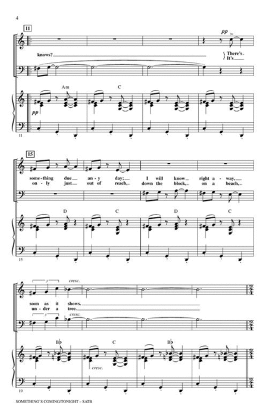 Something's Coming/Tonight (from West Side Story) 4-Part scores gallery preview page 4