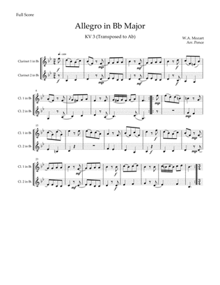 Book cover for Three MORE Mozart Duets for Clarinet (KV3, 4 and 6)