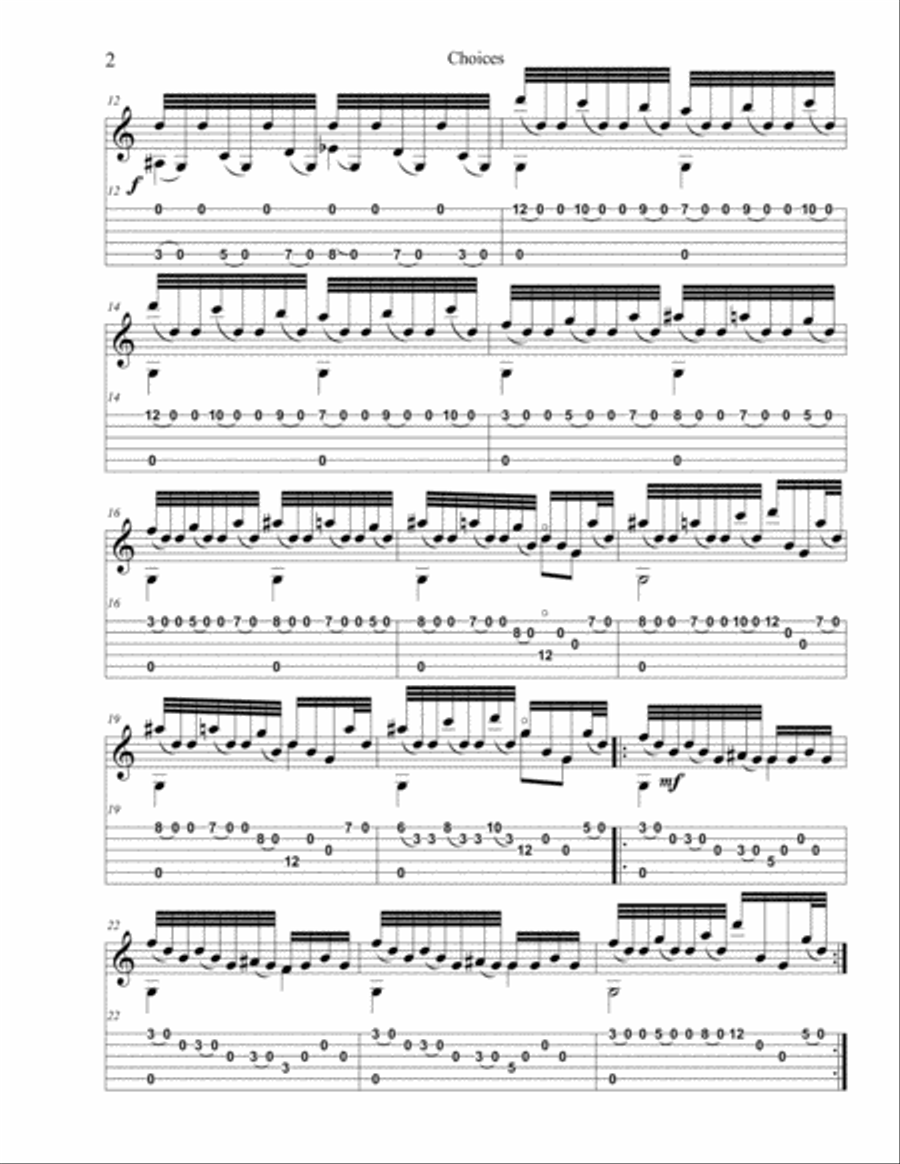 Choices Choices Guitar Solo scores gallery preview page 2