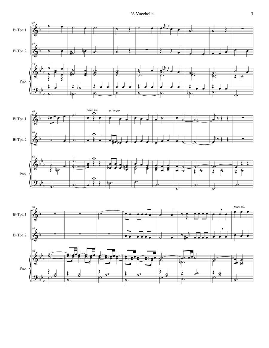 A Vucchella (Duet for Bb-Trumpet) Trumpet Duet scores gallery preview page 4
