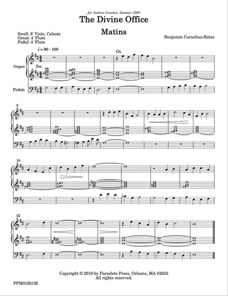 The Divine Office Organ scores gallery preview page 1